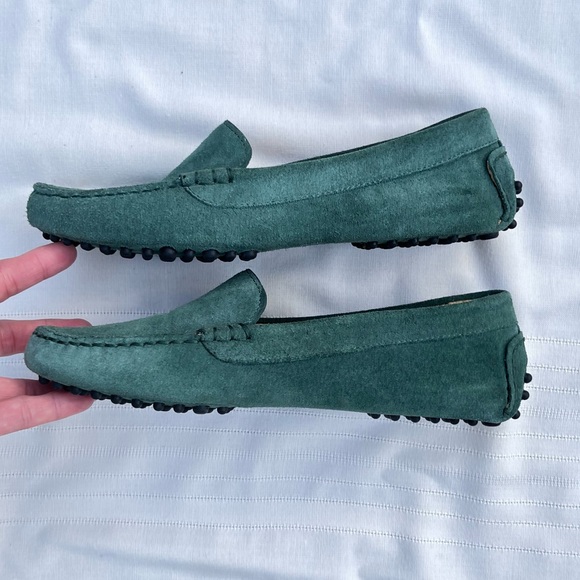 M. GEMI Felize green suede driving loafers size 36 - Picture 6 of 11